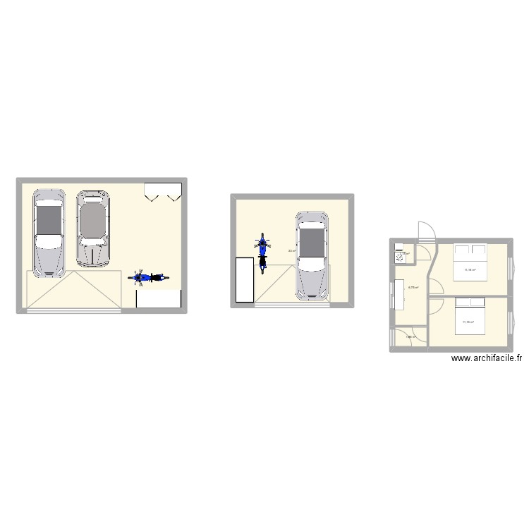 Garage idées. Plan de 7 pièces et 122 m2