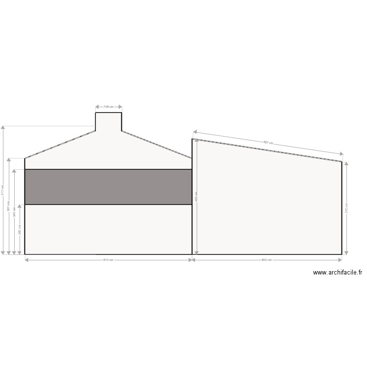 DP4 PLAN FACADE OUEST avant travaux. Plan de 0 pièce et 0 m2