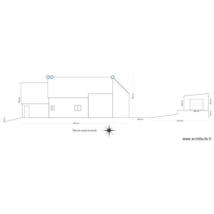 vue en coupe du terrain. Plan de 0 pièce et 0 m2