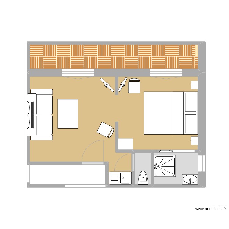 zinnia. Plan de 5 pièces et 30 m2