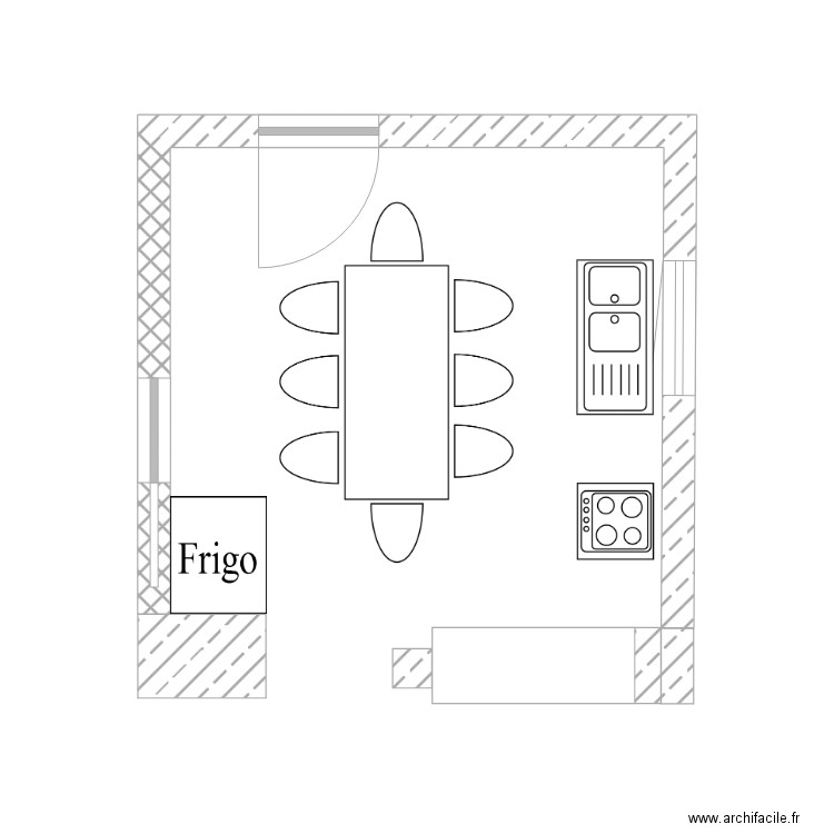 Cuisine. Plan de 0 pièce et 0 m2