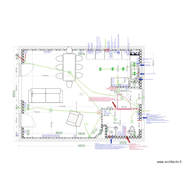 Lot 4 RDC V3 buanderie alternative et Cuisine 3 . Plan de 0 pièce et 0 m2