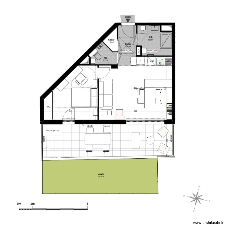 Appart Villeneuve - Table. Plan de 0 pièce et 0 m2