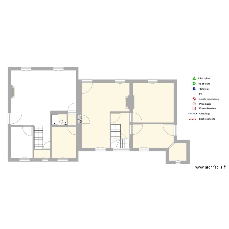 Tourelles RDC new nu. Plan de 17 pièces et 151 m2