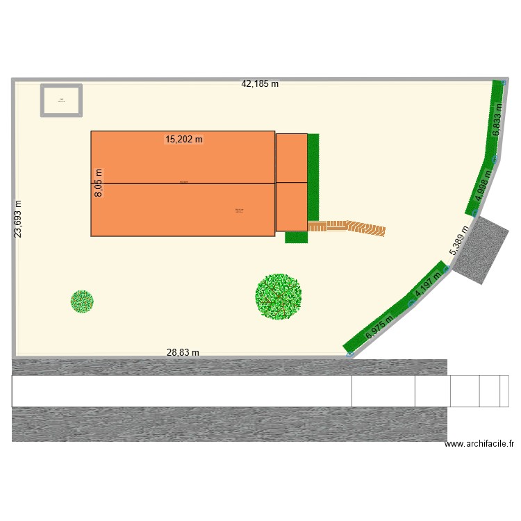 plan de masse abri de jardin. Plan de 3 pièces et 1033 m2