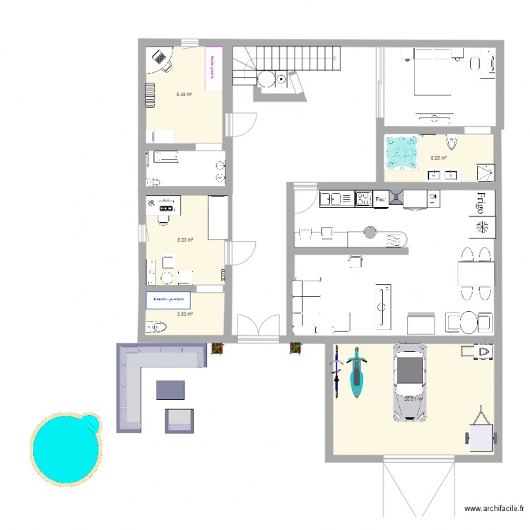 maison 4 personnes - Plan dessiné par hala31