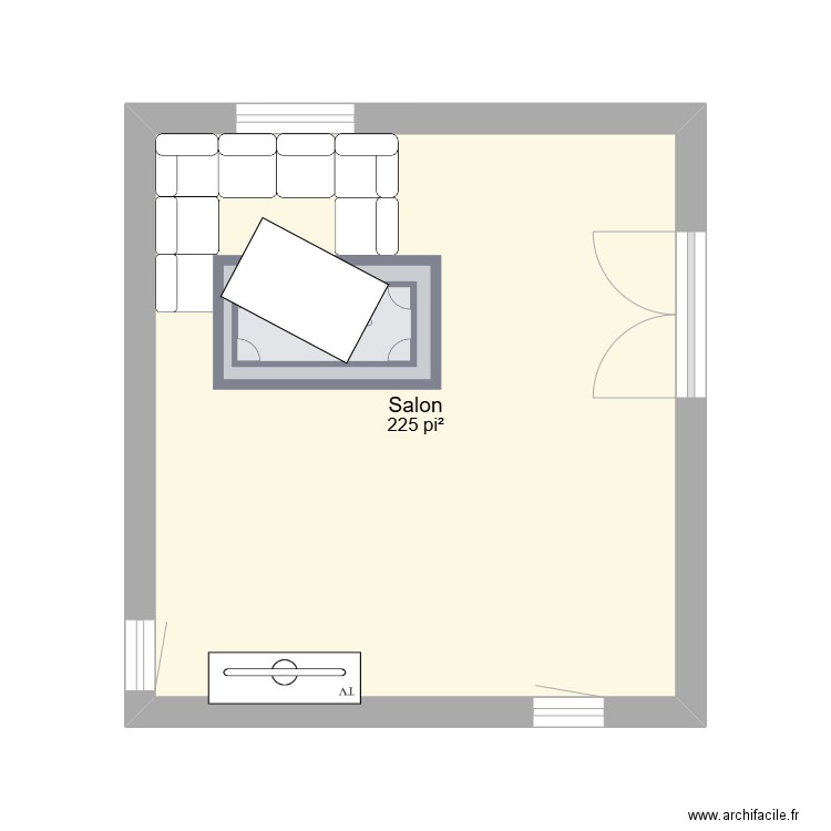 salon. Plan de 1 pièce et 21 m2