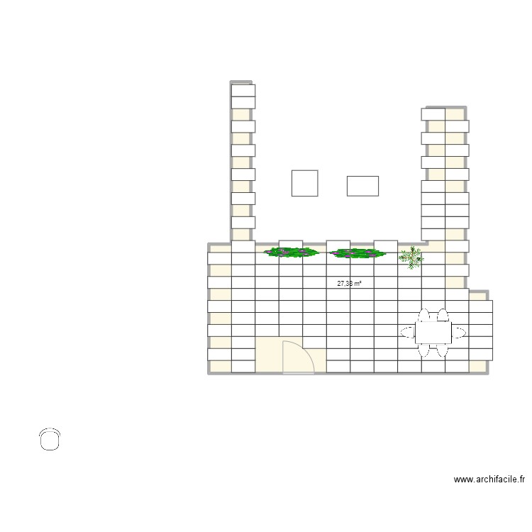 Terrasse sud ouest. Plan de 0 pièce et 0 m2