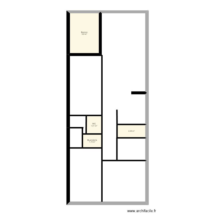 Plan KI. Plan de 4 pièces et 15 m2