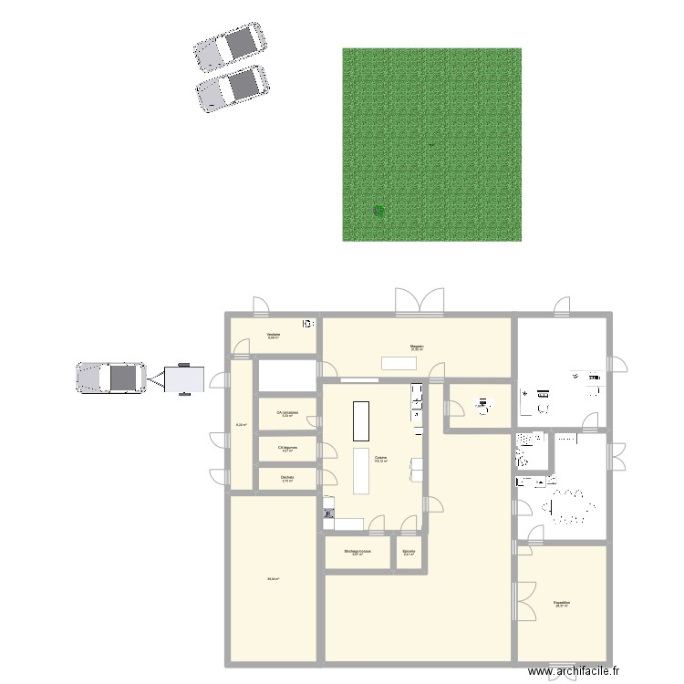 grange. Plan de 0 pièce et 0 m2