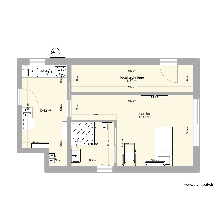 chambre mamie. Plan de 0 pièce et 0 m2