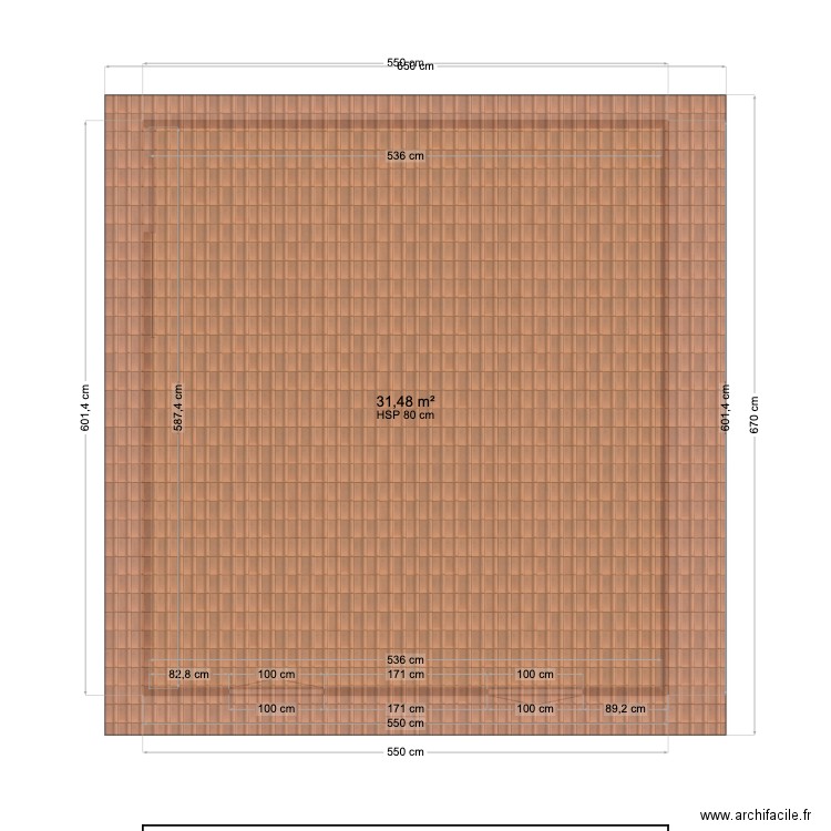 essai abri de jardin. Plan de 1 pièce et 31 m2