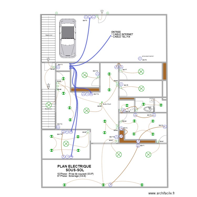 LCDC JAMAL SOUS-SOLE. Plan de 14 pièces et 221 m2