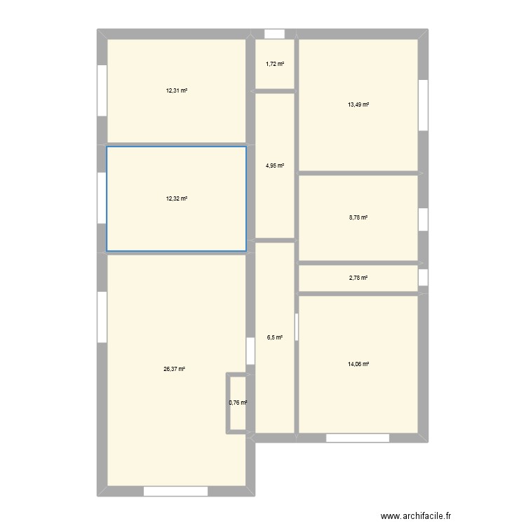 Crayssac. Plan de 11 pièces et 104 m2