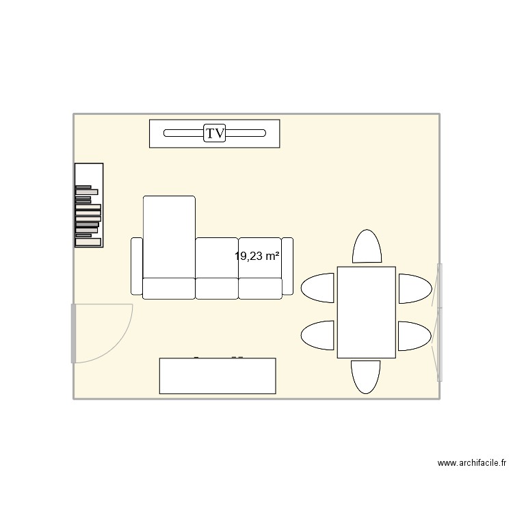 Juju. Plan de 1 pièce et 19 m2