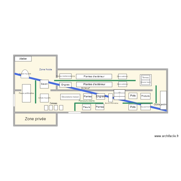 TRUFFAUT. Plan de 2 pièces et 36 m2