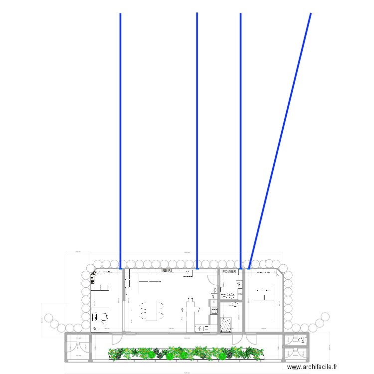 Earthship 1 BIGBIRD. Plan de 9 pièces et 109 m2