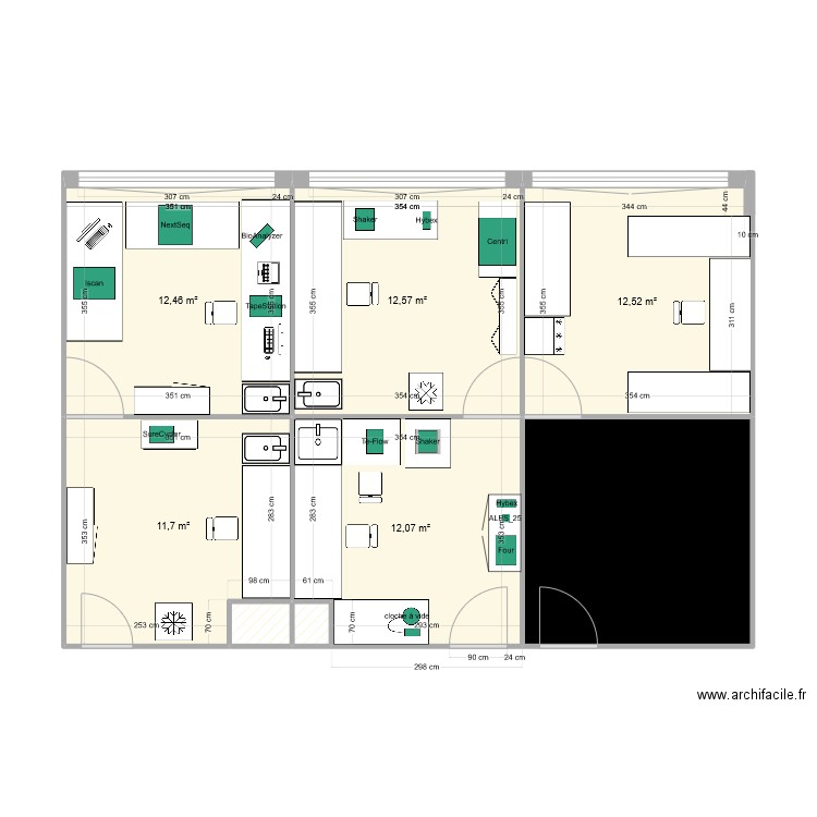 Plateforme mobilier. Plan de 8 pièces et 75 m2