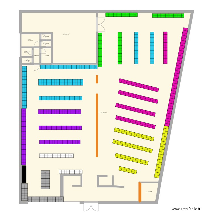 Plan magasin. Plan de 0 pièce et 0 m2