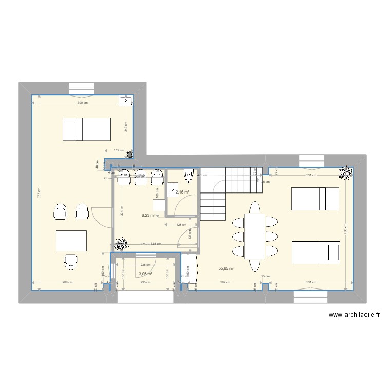 Monein grange projet 1. Plan de 0 pièce et 0 m2