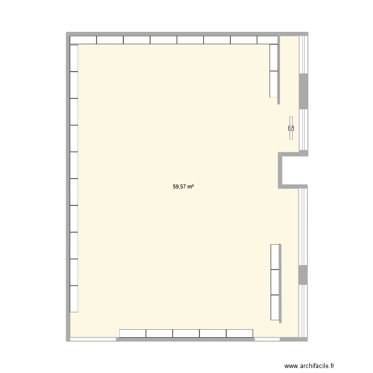 pharmacie. Plan de 1 pièce et 49 m2