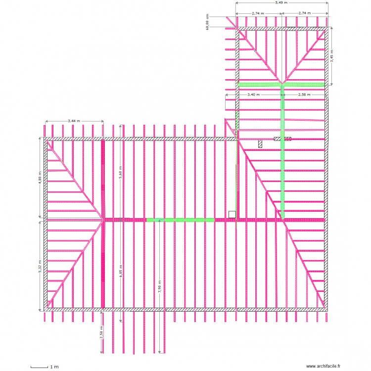 plan de charpente 1. Plan de 0 pièce et 0 m2