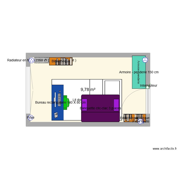 chambre. Plan de 0 pièce et 0 m2