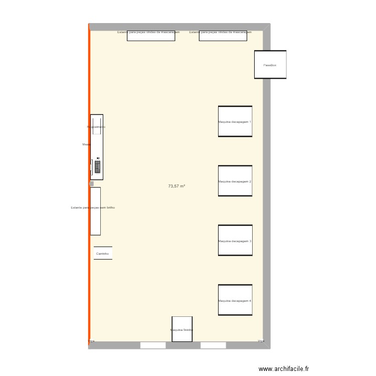 Decapagem. Plan de 1 pièce et 74 m2