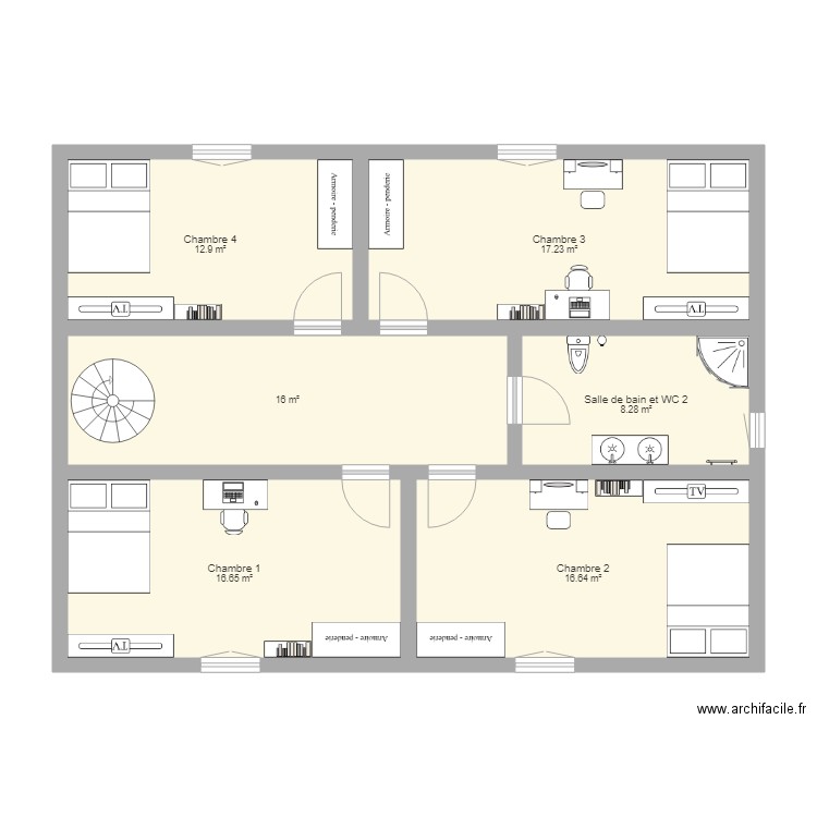 plan maison 1er étage. Plan de 0 pièce et 0 m2