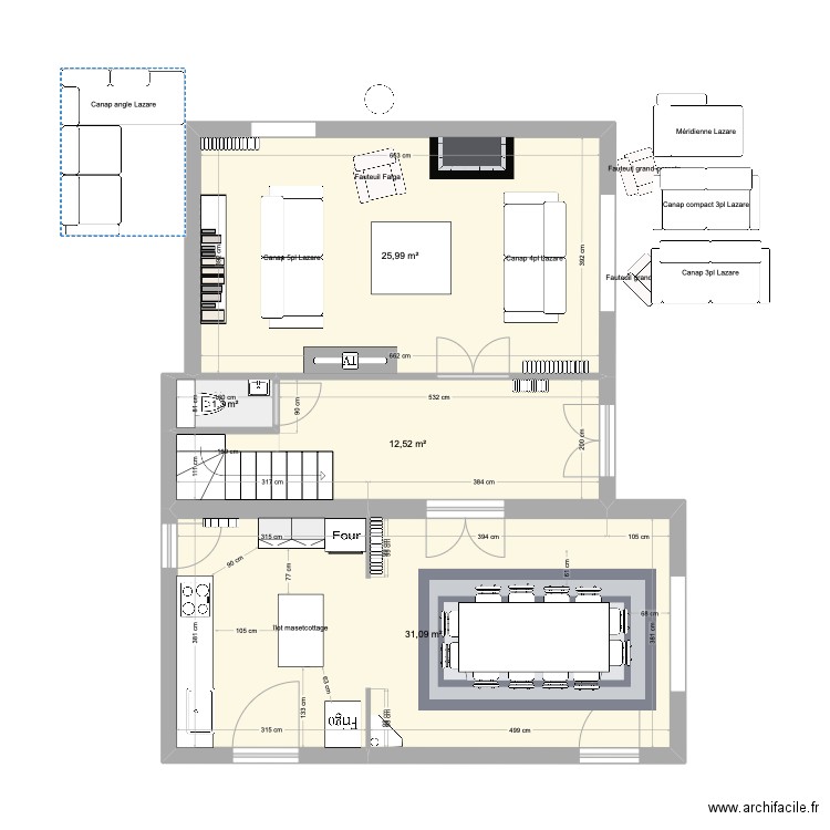 rdc laurion. Plan de 4 pièces et 71 m2