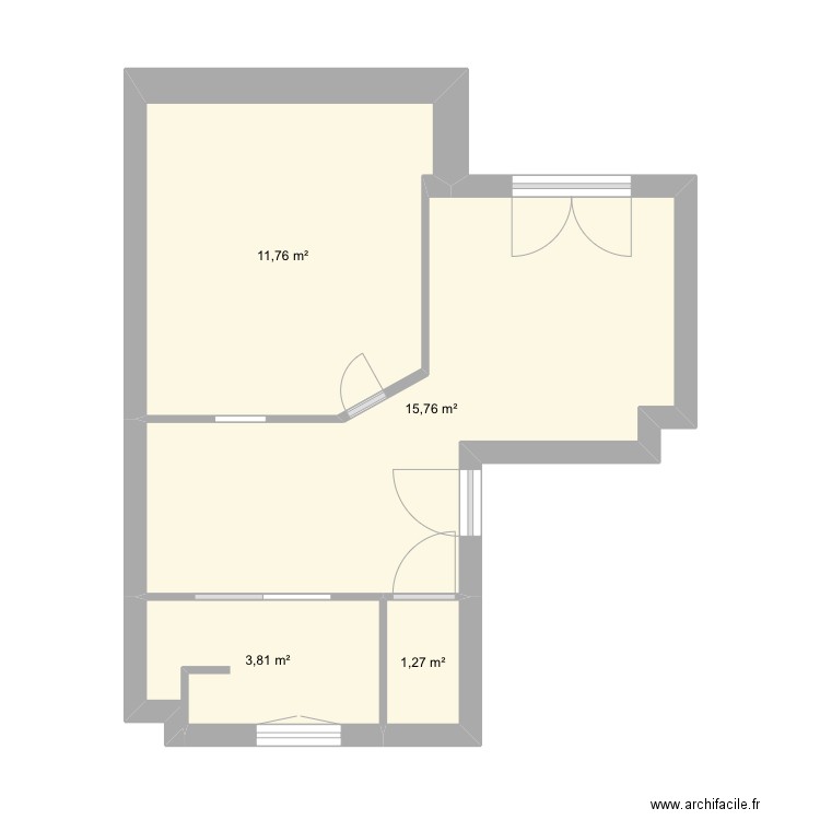 2EME ETAGE THOMAS vide. Plan de 4 pièces et 33 m2