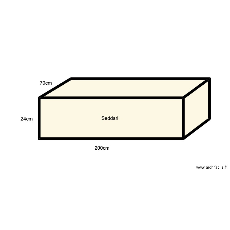 Seddari Adil. Plan de 3 pièces et 21 m2