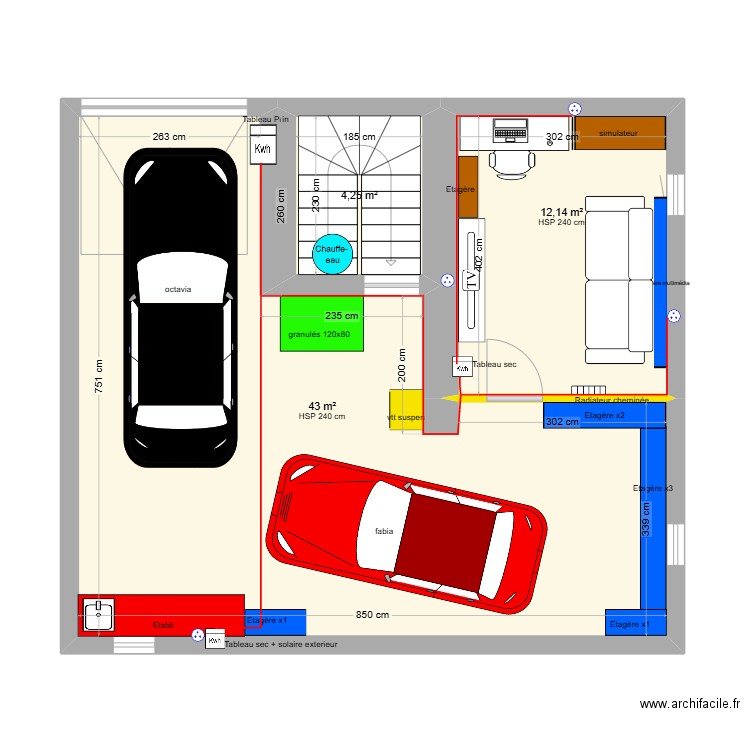 ss sol draveil. Plan de 3 pièces et 60 m2