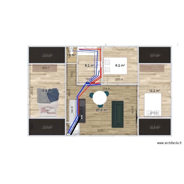 PLAN LOG ETAGE PLOMBERIE. Plan de 0 pièce et 0 m2