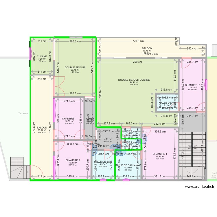 ETAGE 2 LOGEMENTS TYPE F3 BELLE ETOILE SCI CGC . Plan de 0 pièce et 0 m2