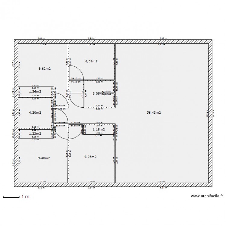 maison 100m2. Plan de 0 pièce et 0 m2