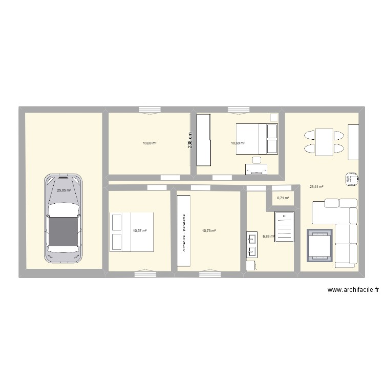 maison villy. Plan de 8 pièces et 99 m2