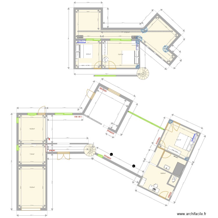 Haut + Terrasse. Plan de 0 pièce et 0 m2