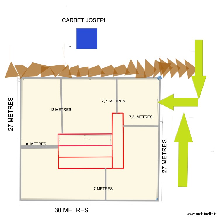 LES 4 CONTAINERS SUR LE TERRAIN AVEC PNEUS. Plan de 2 pièces et 833 m2