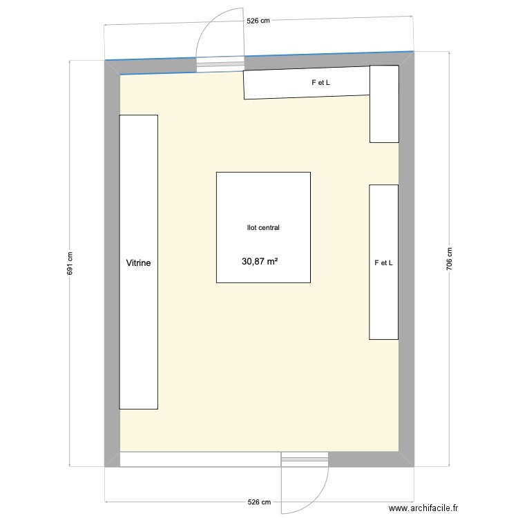 Vix. Plan de 1 pièce et 31 m2