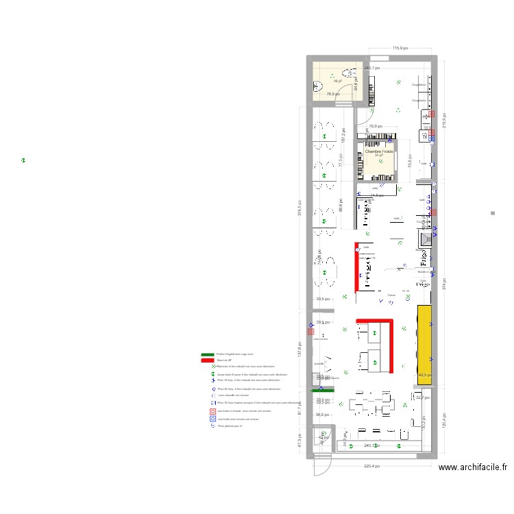 St Nicolas. Plan de 2 pièces et 8 m2