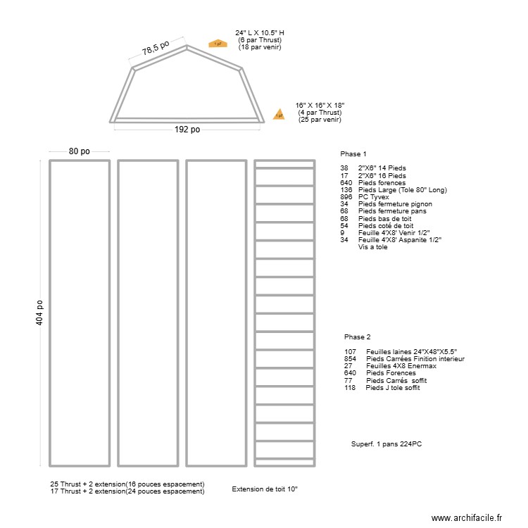 Toit16X32 Juillet. Plan de 27 pièces et 88 m2