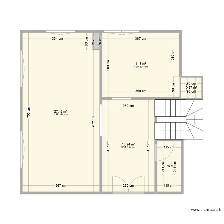 Menthon Maison. Plan de 6 pièces et 54 m2