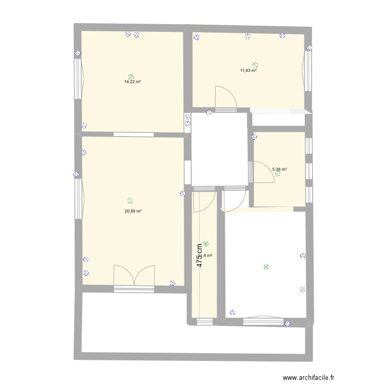 MAISON2. Plan de 5 pièces et 57 m2