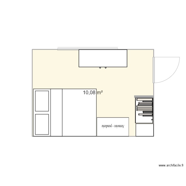 chambre 2. Plan de 1 pièce et 10 m2