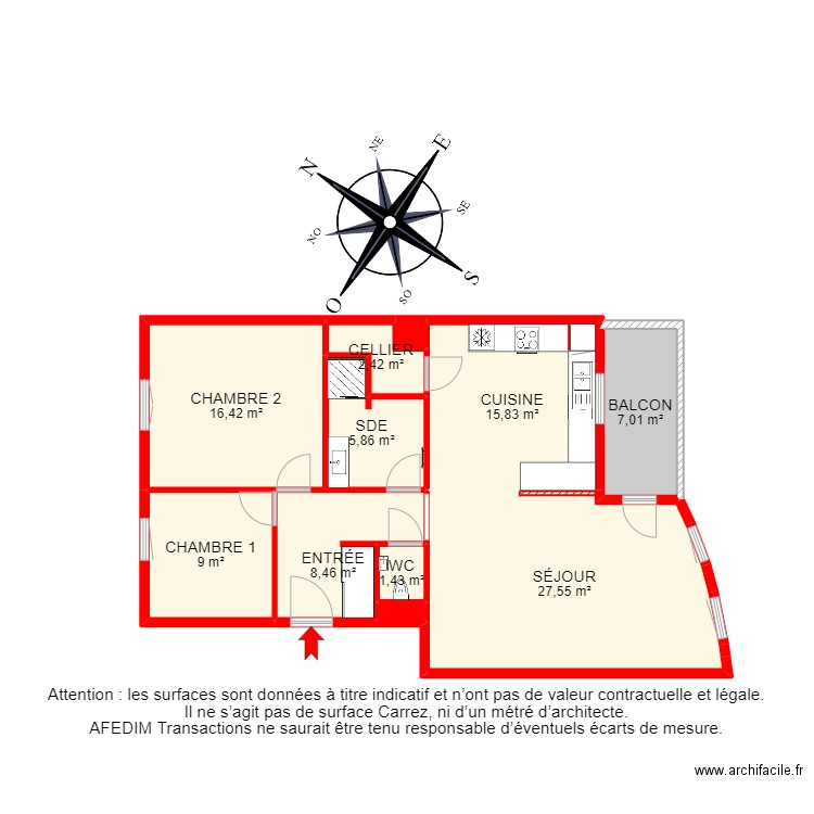 BI 22566 - . Plan de 14 pièces et 127 m2