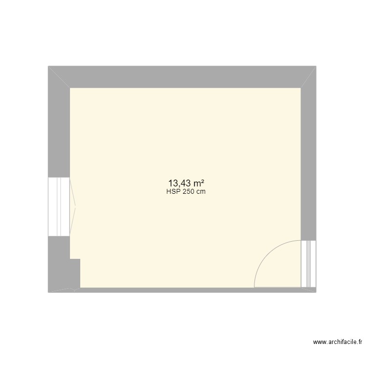 chambre1a. Plan de 1 pièce et 13 m2