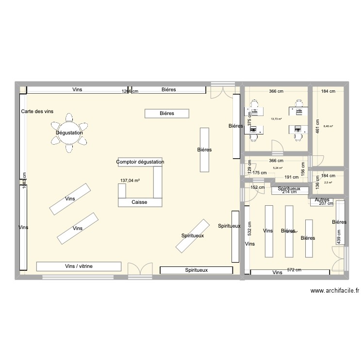 Plan de mag exo. Plan de 6 pièces et 195 m2