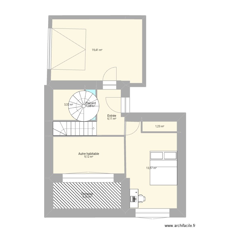 targasonne. Plan de 8 pièces et 60 m2