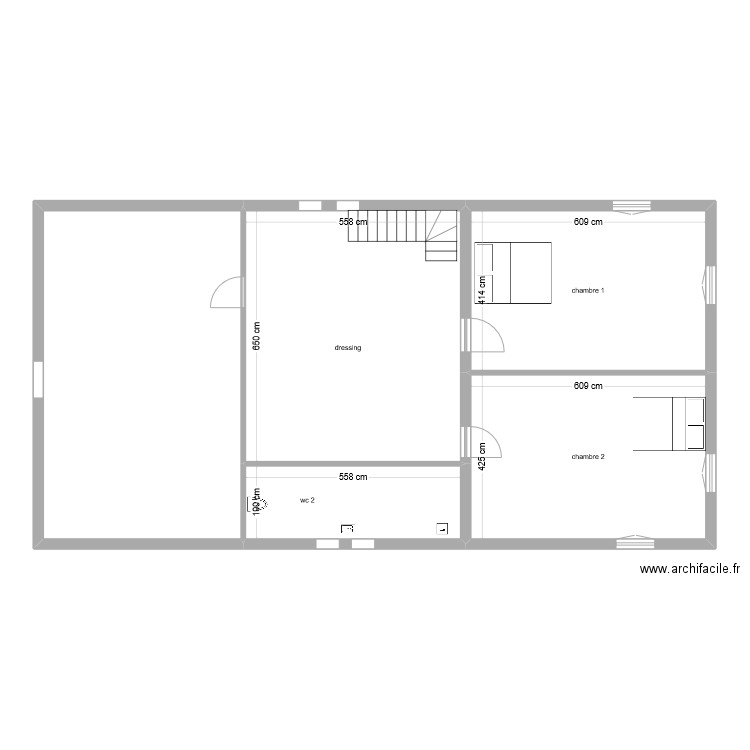 Antoine Eliot 1er etage. Plan de 5 pièces et 142 m2